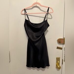 Jump Black Satin-Look Strapless Cowl Slip Dress